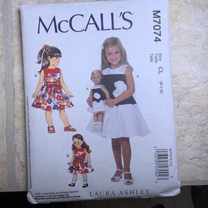 LAURA ASHLEY New Uncut - McCALL’S Sewing Pattern - Girls 6-7-8